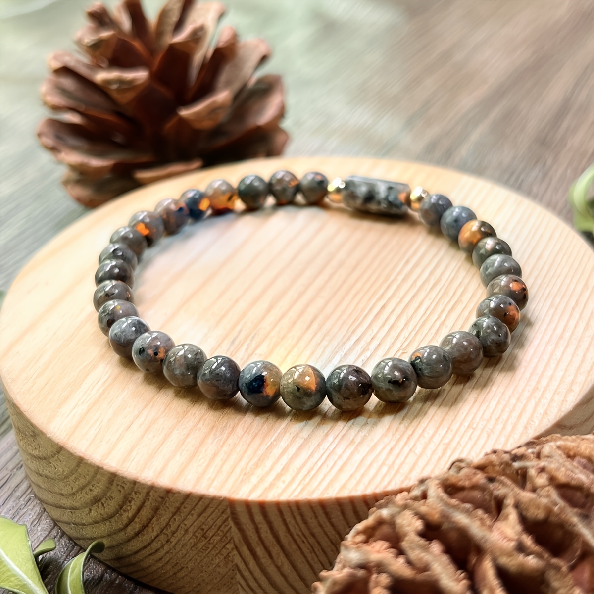 Natural Yooperlite Handmade Beaded Bracelet, Chakra Jewelry